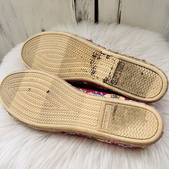 Sperry Hot Pink Floral Tropical Espadrille Flat Boat Shoes Summer Vacation 7.5 M - Picture 7 of 8